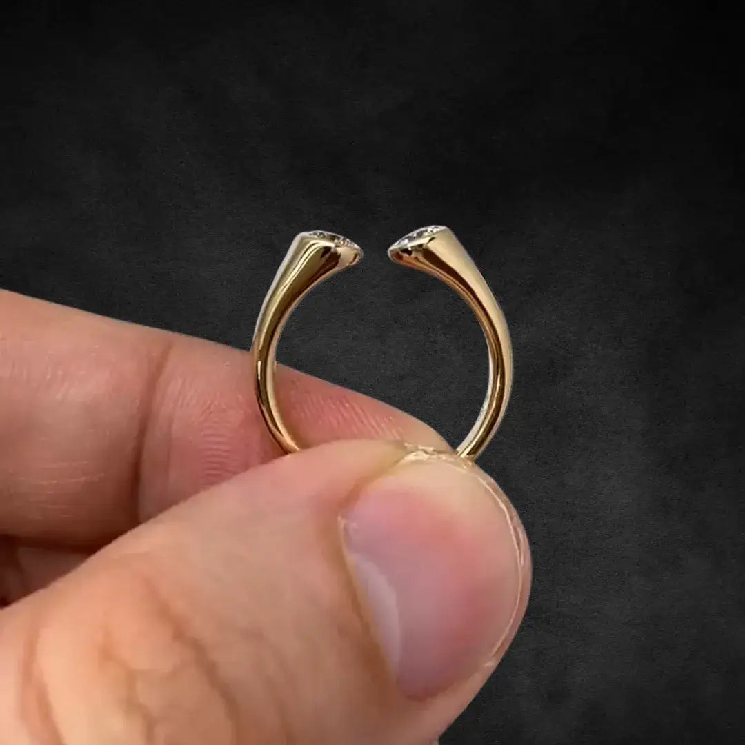 0,5 CTW Damen-Ring mit Brillant-Rundschliff-Labordiamanten in 18K Gelbgold