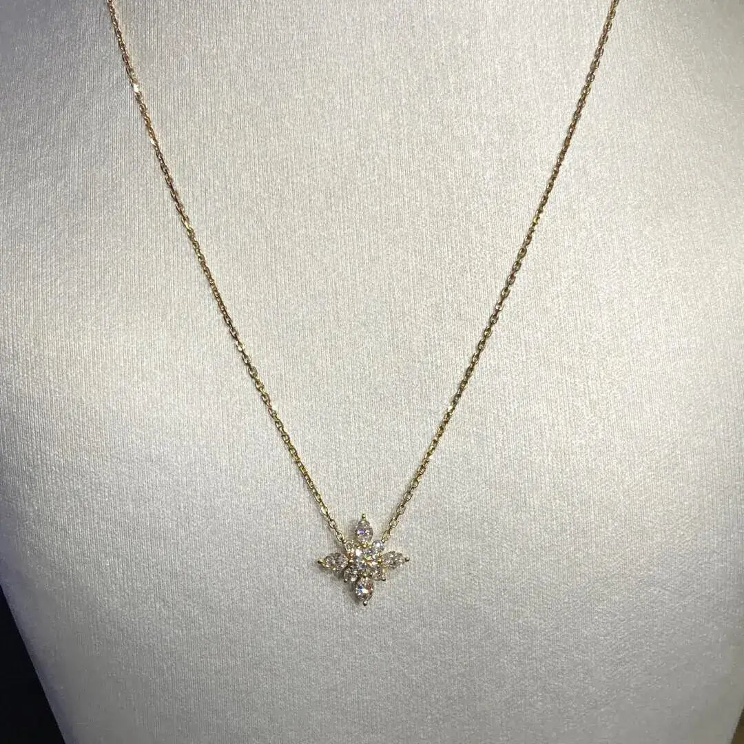 1.7ct Lab-Grown Diamond Pendant Necklace in 18K Gold – Marquise & Round Cut