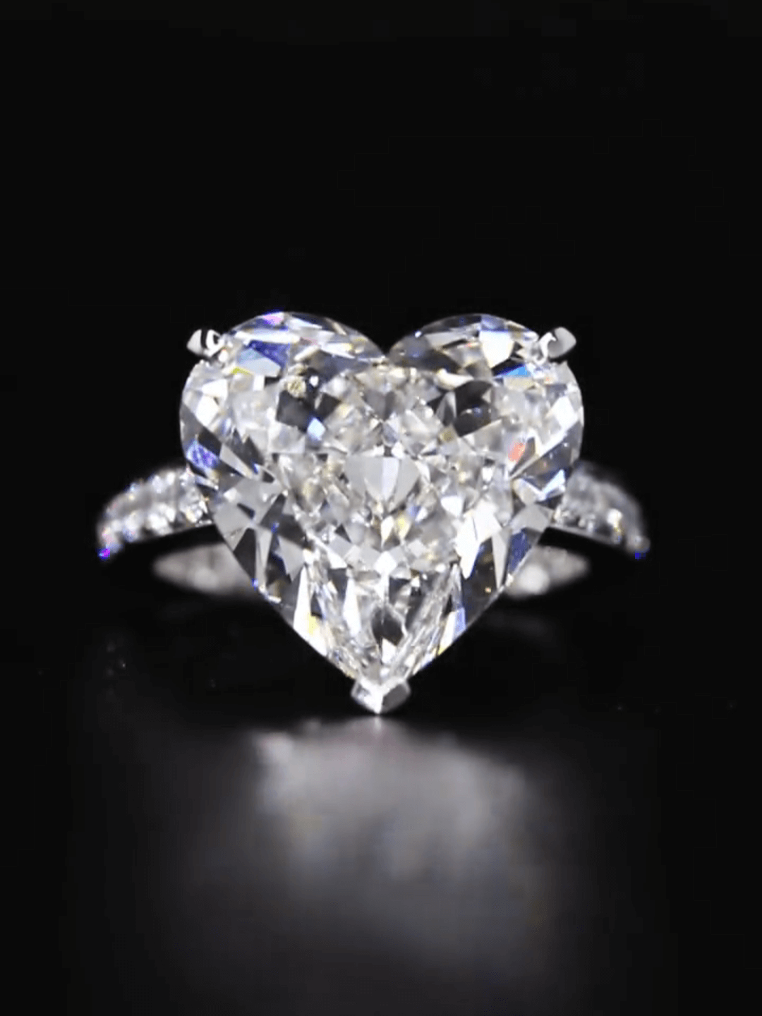 10 Carat Heart Shape Lab Grown Diamond Pave Engagement Ring