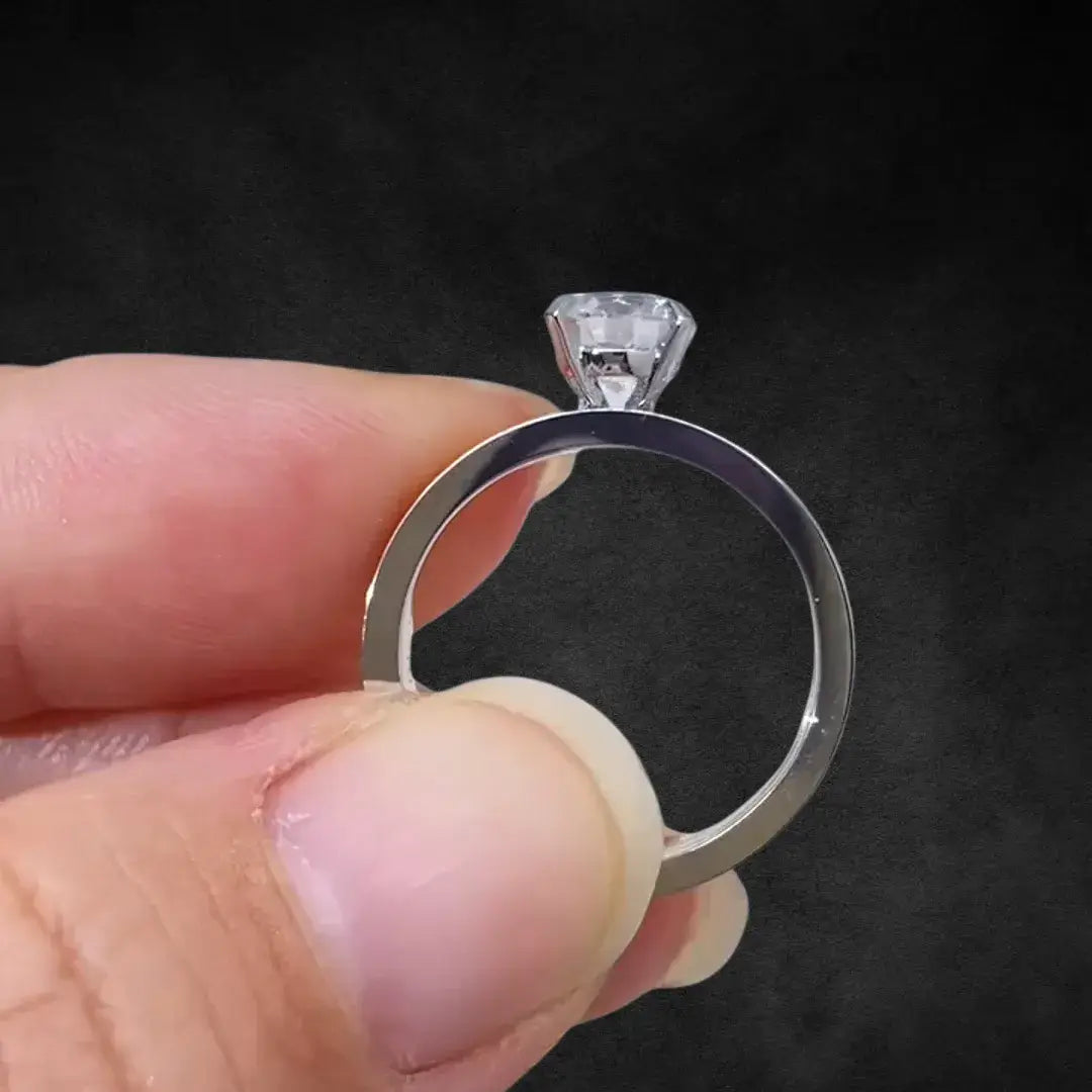 1 Carat Round Cut Two Tone Lab Diamond Ring