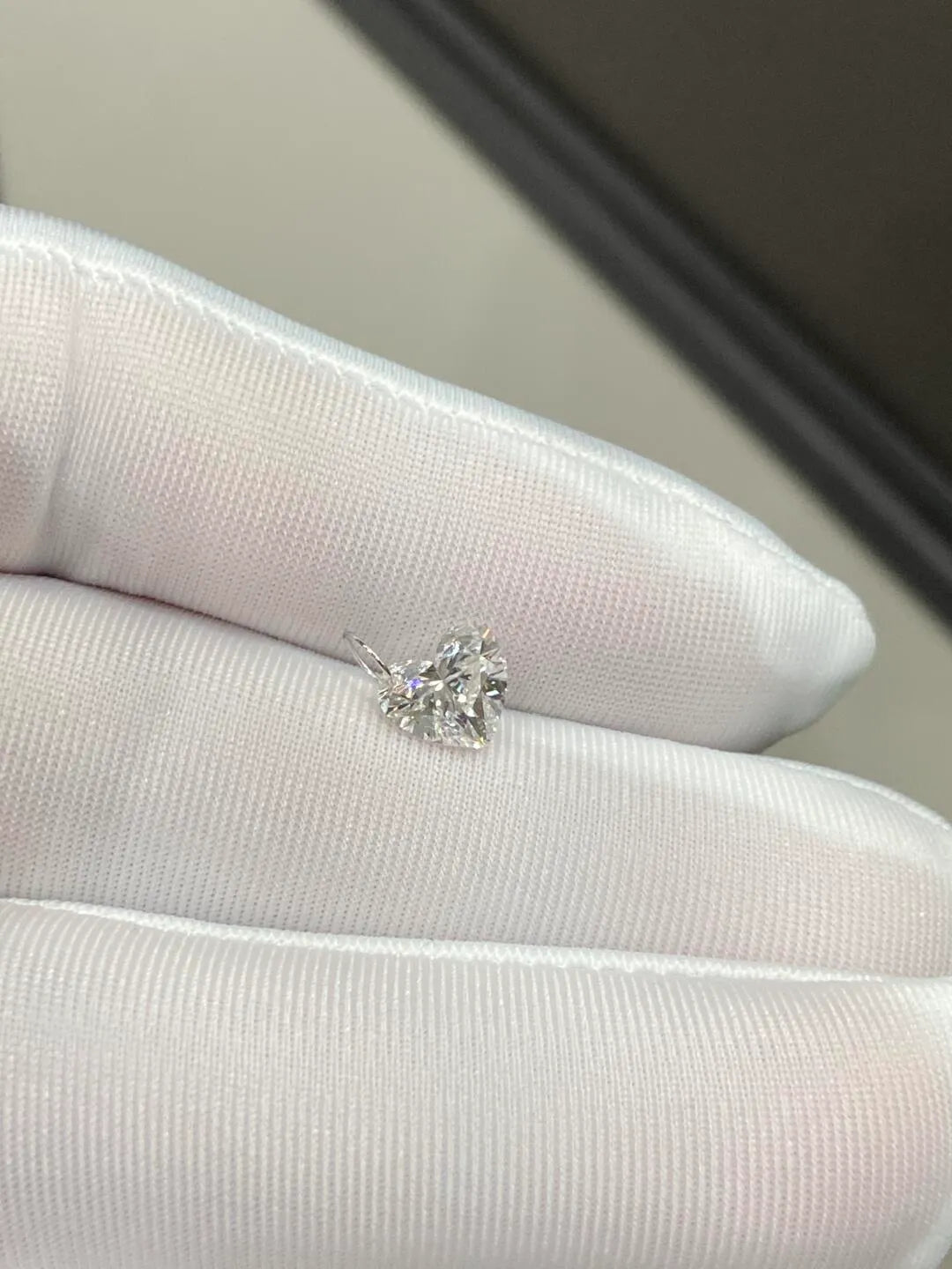 1 Carat Heart Shape Drilled Lab Grown Diamond Pendant