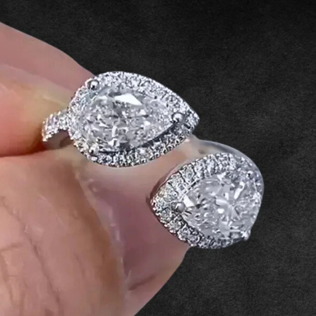 Bague En Or Blanc 18 Carats Avec Diamants De Laboratoire - Taille 53 - Neuf Avec Étiquettes