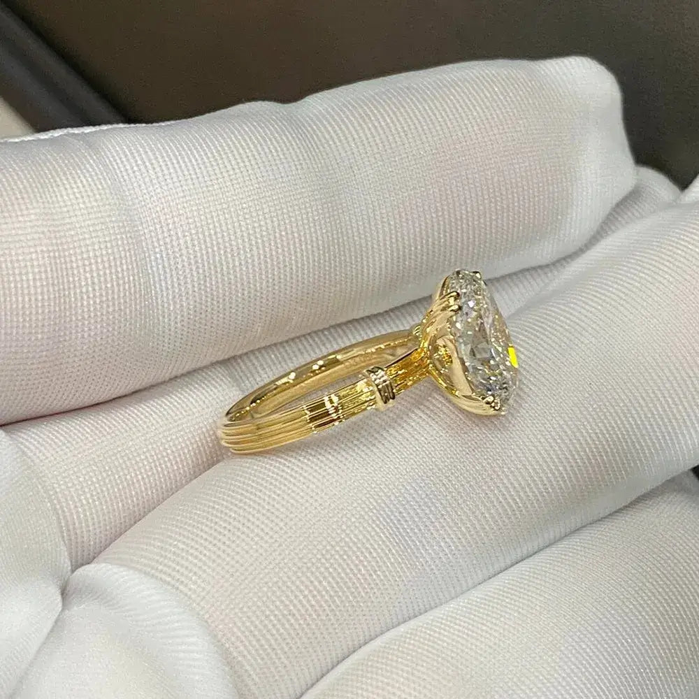 3 Carat Oval Cut Lab Diamond Engagement Ring