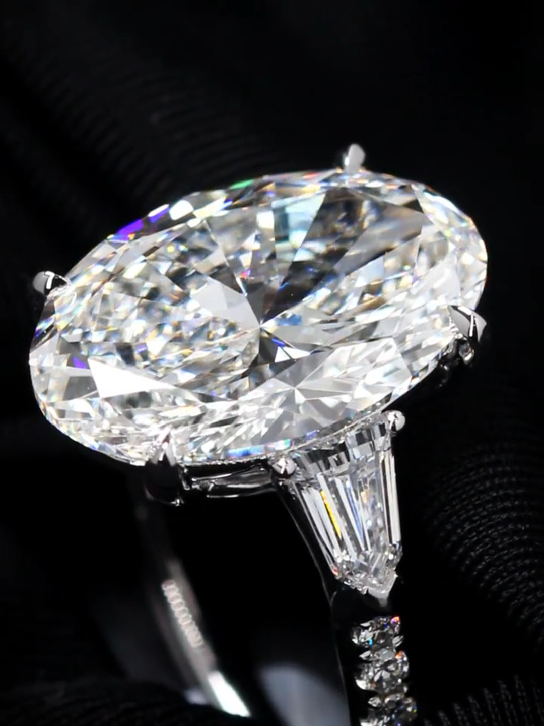 8 carat Pear Cut Lab Diamond Three Stone Ring