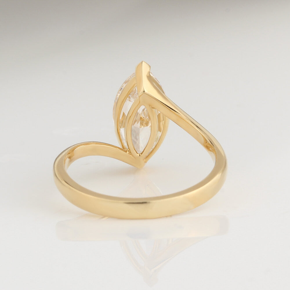 1.9 Carat Marquise Lab Diamond Ring 18K Gold