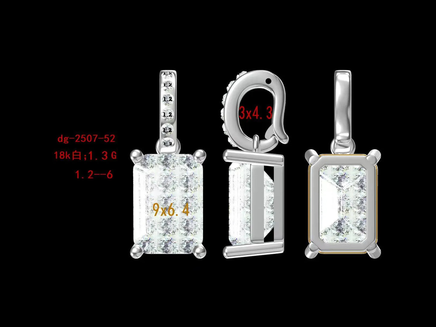 Versatile 2.5ct Emerald-Cut Diamond Pendant With Universal Clasp