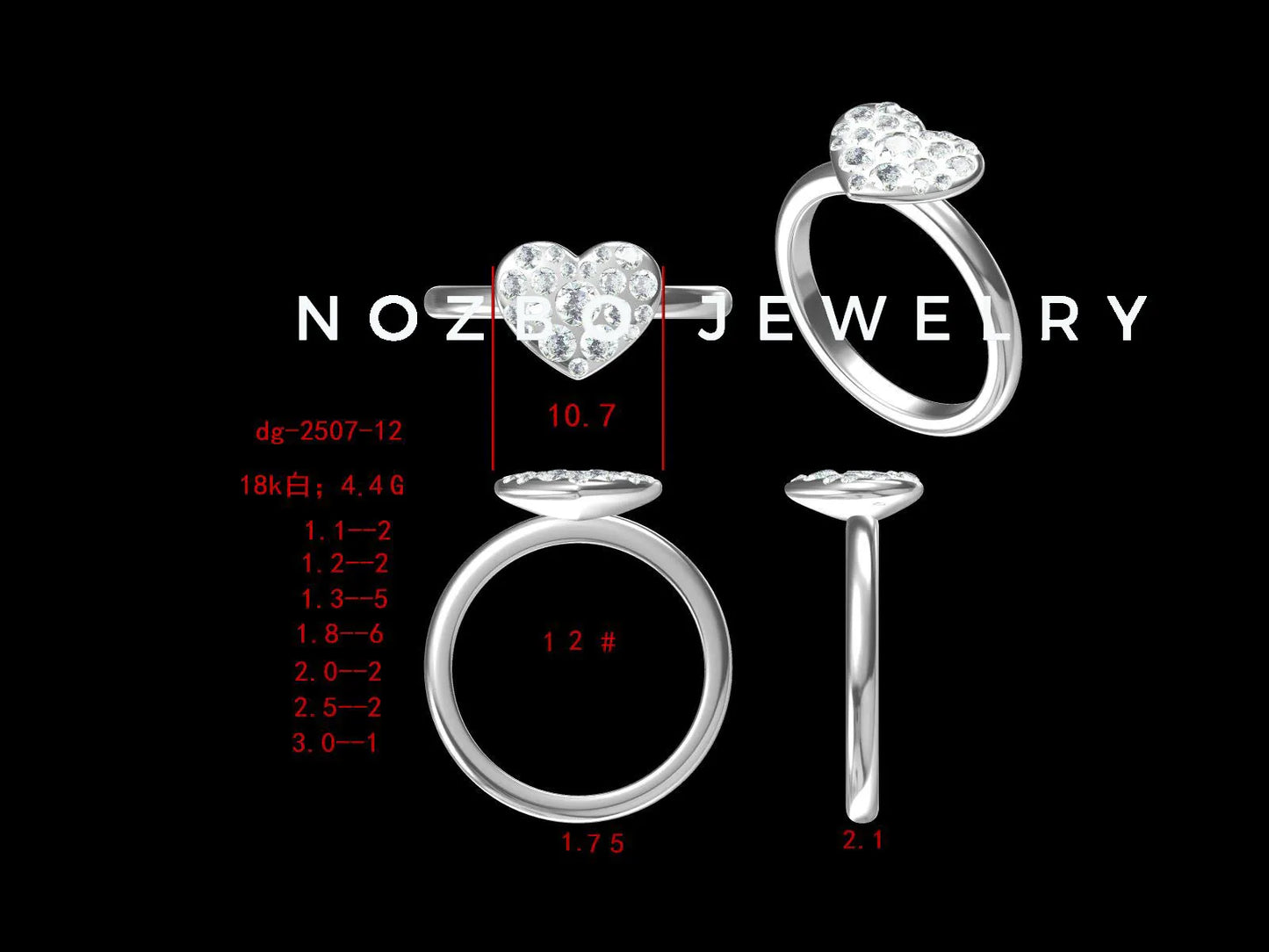 Pavé Heart Lab Diamond Engagement Ring