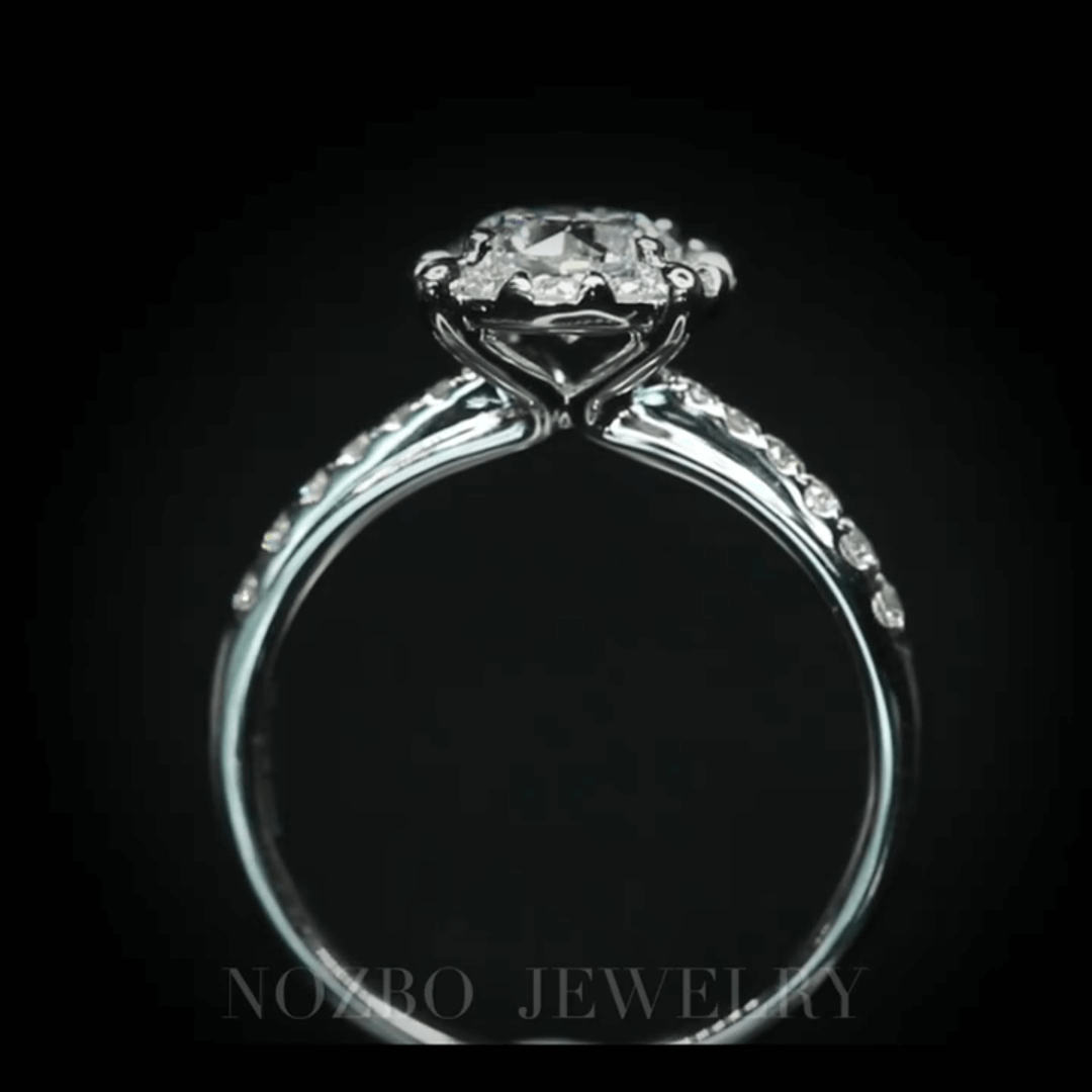 0,5 Karat runder Brillant-Labordiamant-Halo-Verlobungsring