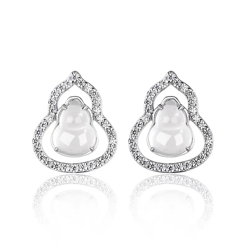 Albite Jade Stud Earrings