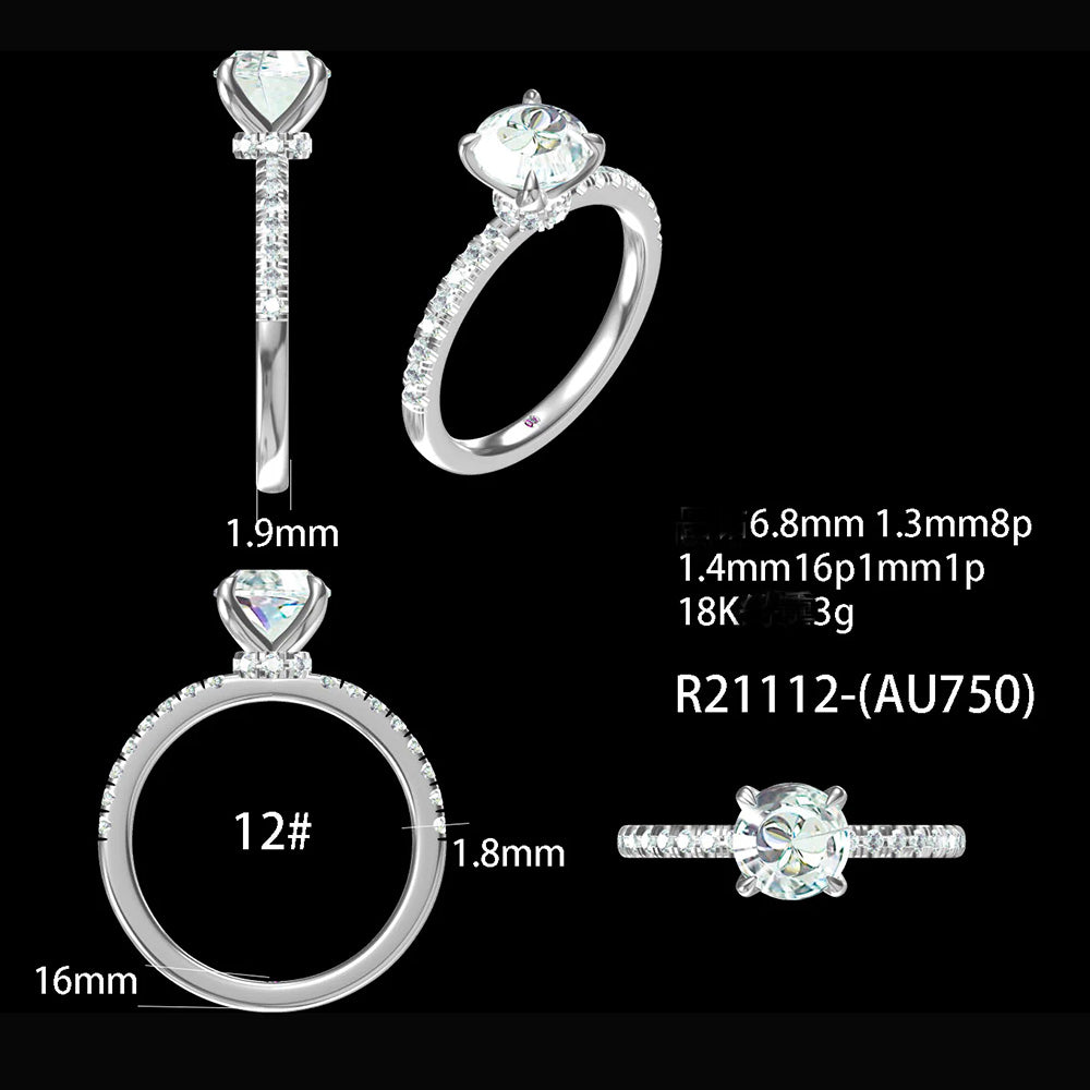 Pave-Rundlabor-Diamant-Verlobungsring