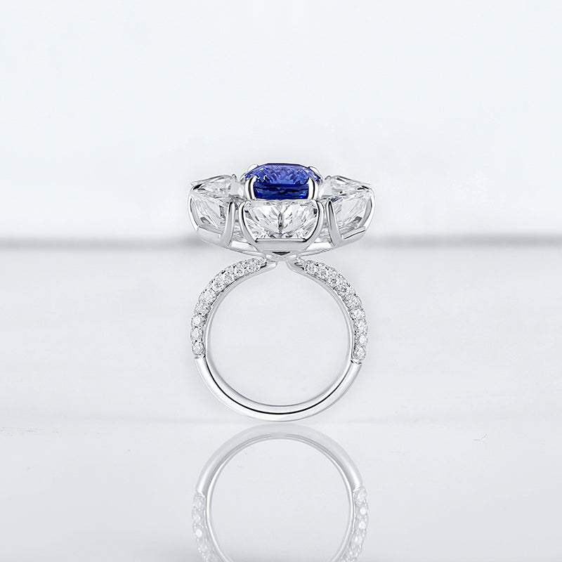 Lab-Grown Ruby Ring with White Sapphire 14k Gold