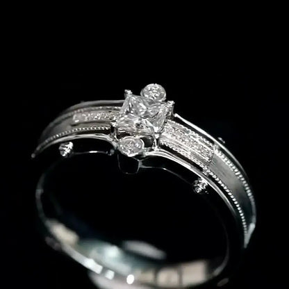 0.4ct Princess Cut Lab-Grown Diamond Men's Ring – Vintage Royal Style
