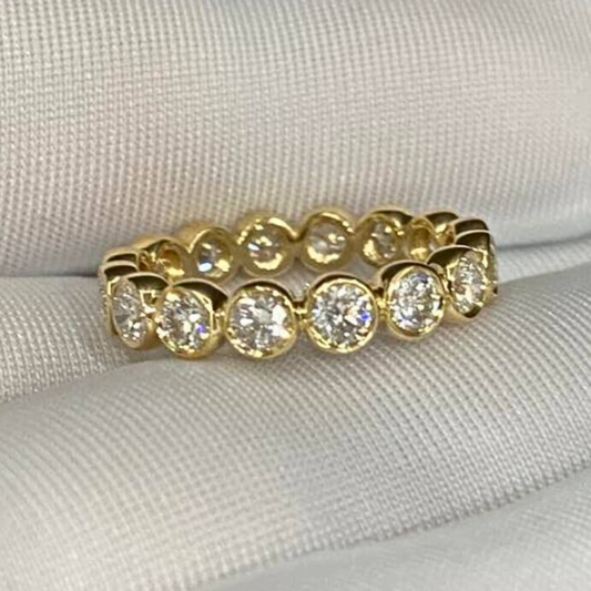 1.2 CTW Lab Diamond Eternity Ring Stackable Ring Bezel Set