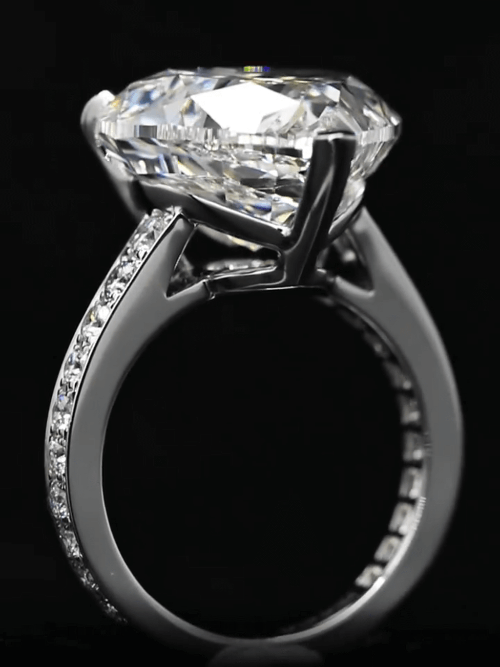 10 Carat Heart Shape Lab Grown Diamond Pave Engagement Ring