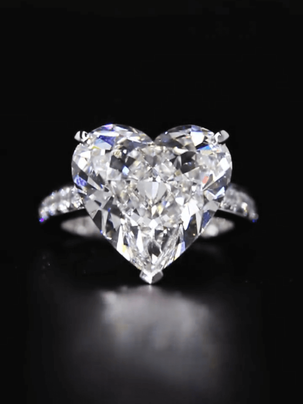 10 Carat Heart Shape Lab Grown Diamond Pave Engagement Ring