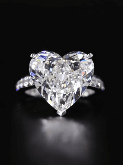 10 Carat Heart Shape Lab Grown Diamond Pave Engagement Ring
