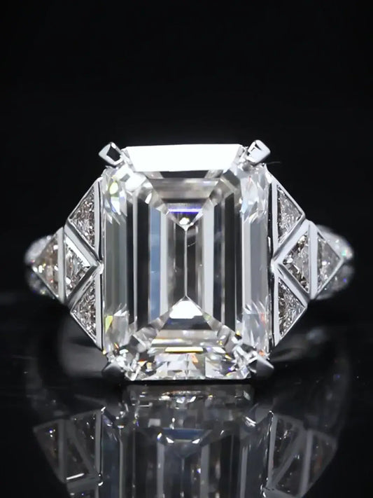 16 Carat Emerald Cut Lab Grown Diamond Luxury Ring
