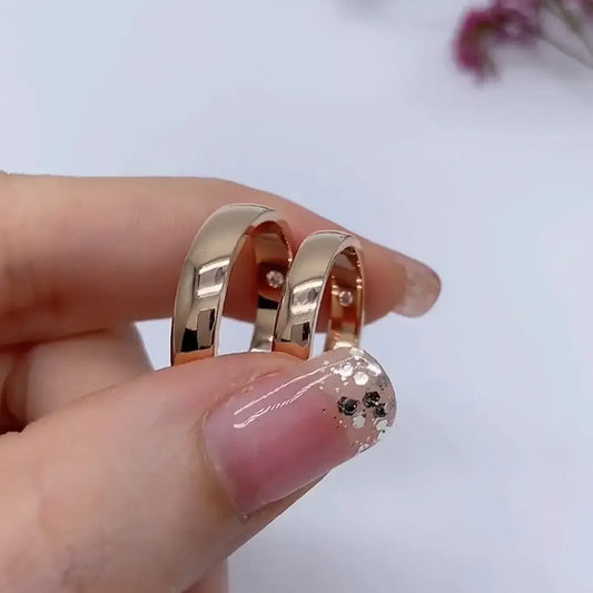 Alliances en or 18 carats serties de diamants de laboratoire Ensemble de bagues de couple