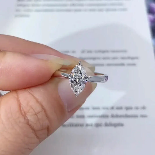 1 Carat Marquise Lab Grown Diamond Solitaire Ring