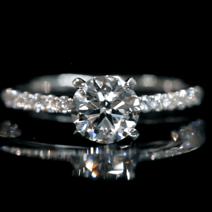 Bague de fiançailles pavée de diamants de 1 carat cultivés en laboratoire