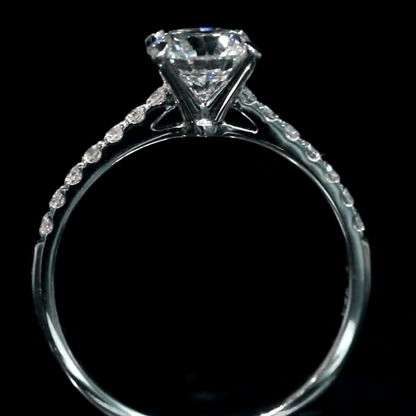 Bague de fiançailles pavée de diamants de 1 carat cultivés en laboratoire