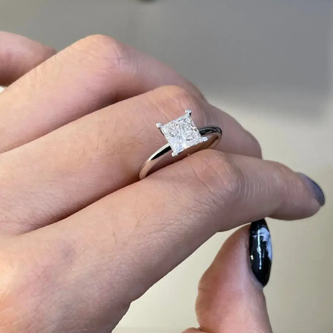 1 Carat Princess Cut Lab Grown Diamond Ring