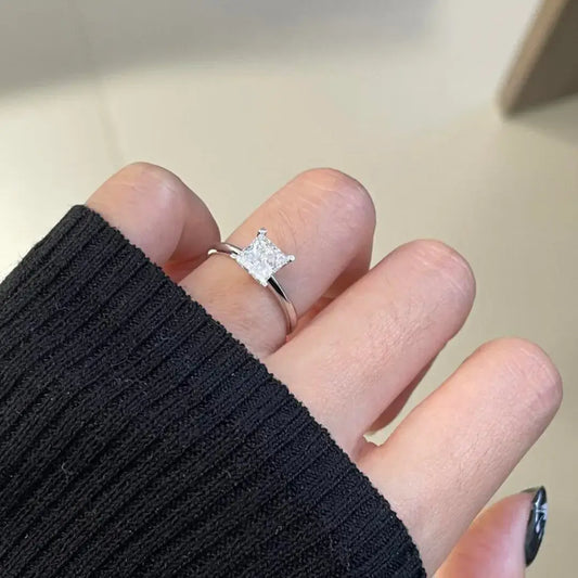 1 Carat Princess Cut Lab Grown Diamond Ring