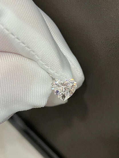1 Carat Heart Shape Drilled Lab Grown Diamond Pendant