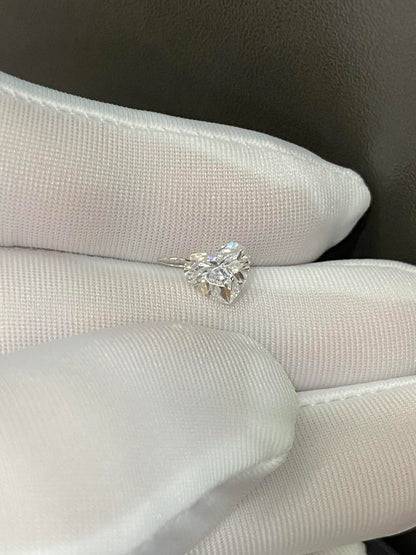 1 Carat Heart Shape Drilled Lab Grown Diamond Pendant