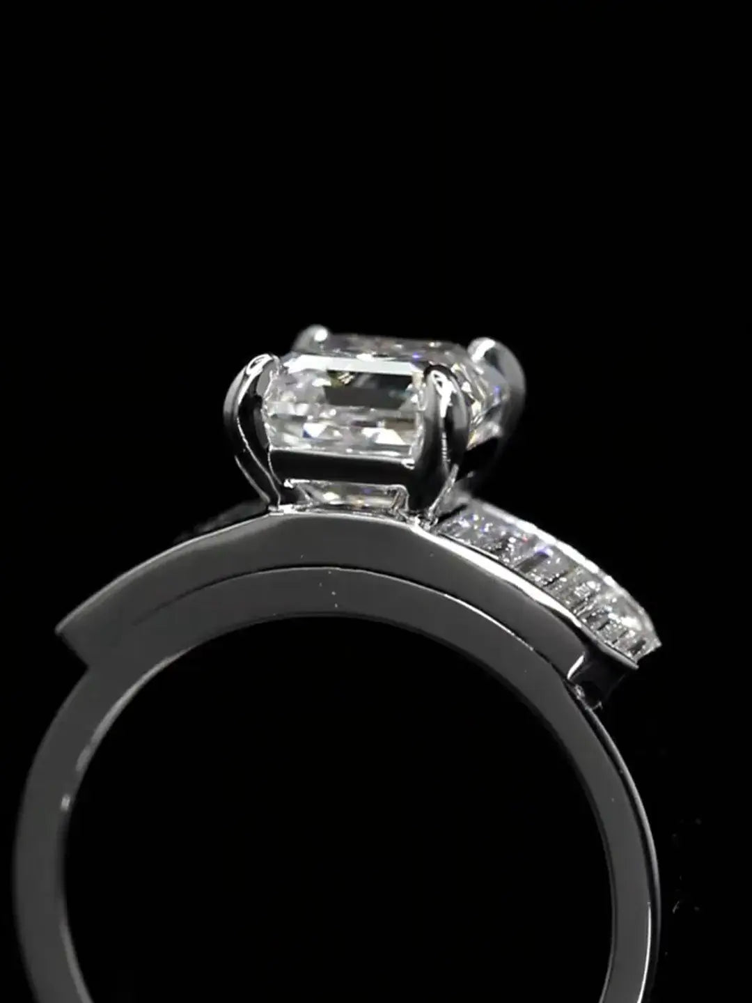 2 Carat Asscher Cut Lab Diamond Ring