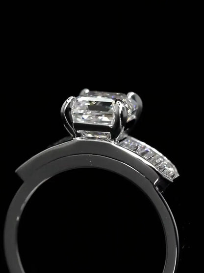 2 Carat Asscher Cut Lab Diamond Ring
