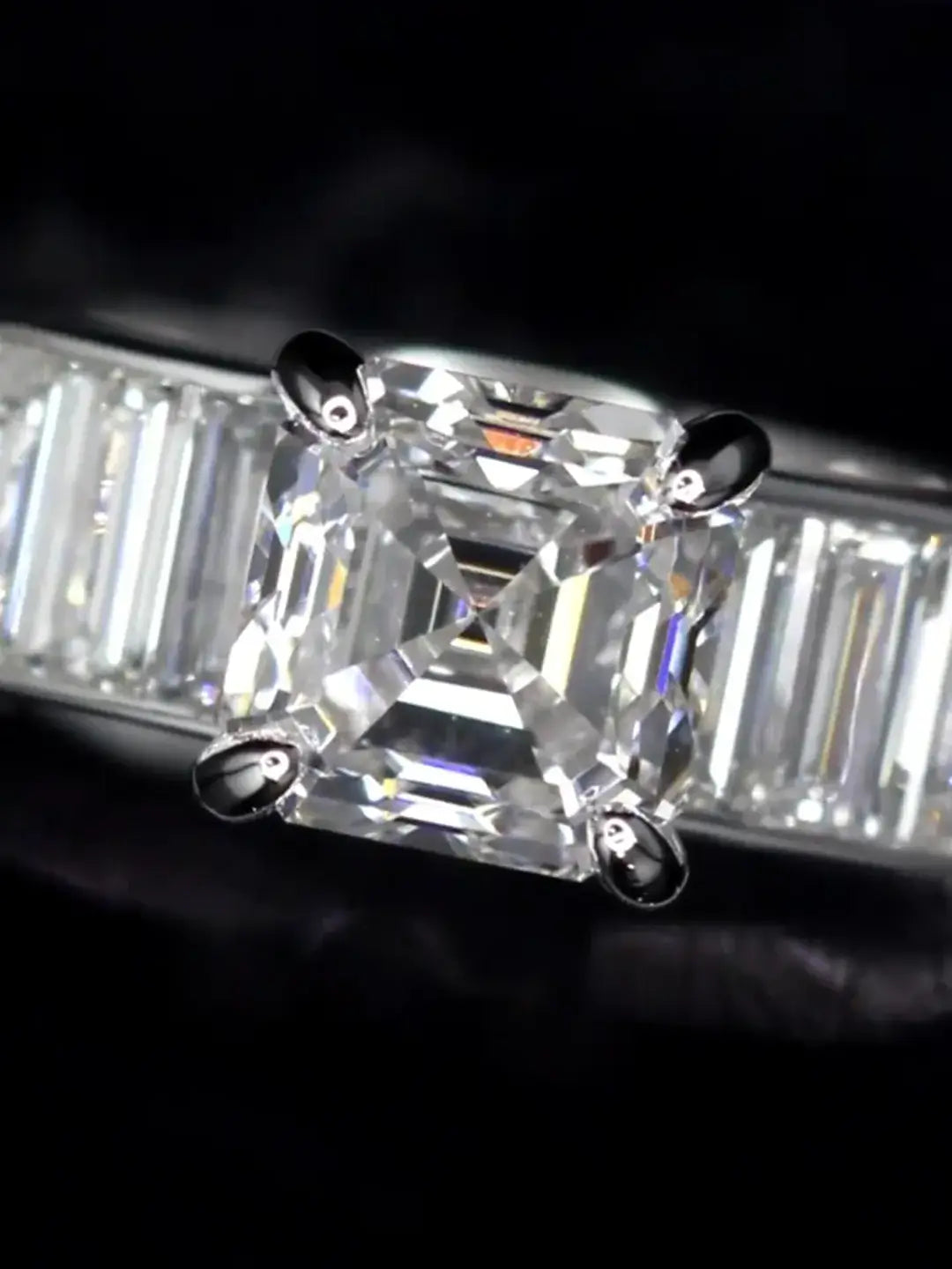 2 Carat Asscher Cut Lab Diamond Ring