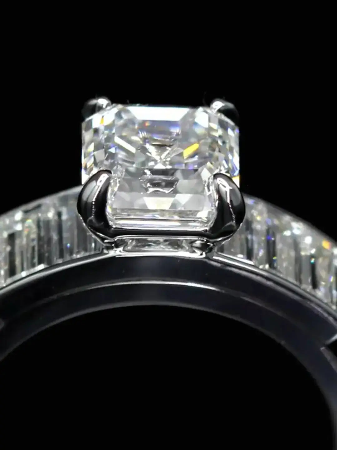 2 Carat Asscher Cut Lab Diamond Ring