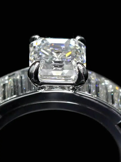 2 Carat Asscher Cut Lab Diamond Ring