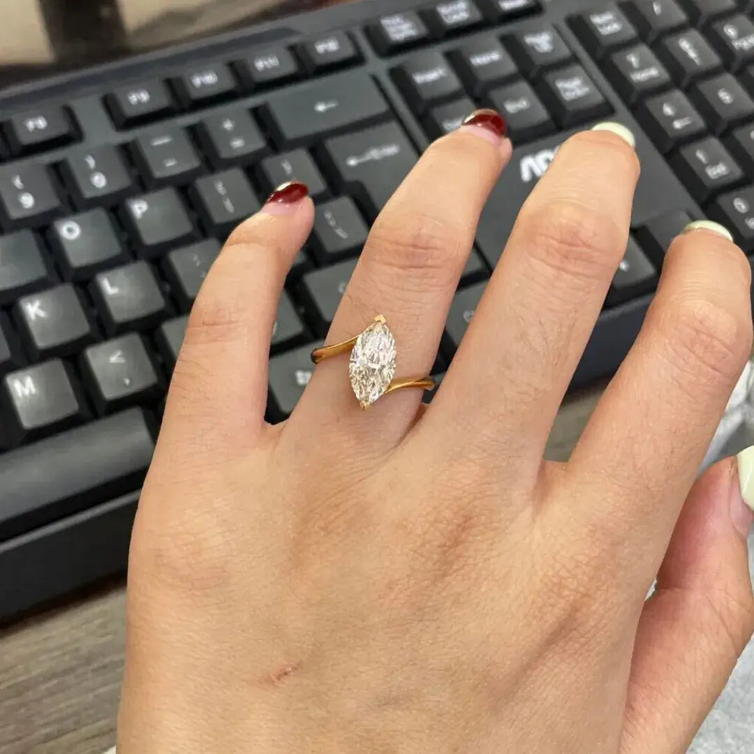 1.9 Carat Marquise Lab Grown Diamond Ring