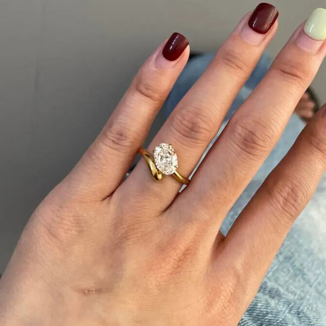 Twist 2 Carat Oval Lab Grown Diamond Ring