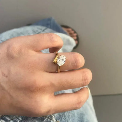 Twist 2 Carat Oval Lab Grown Diamond Ring