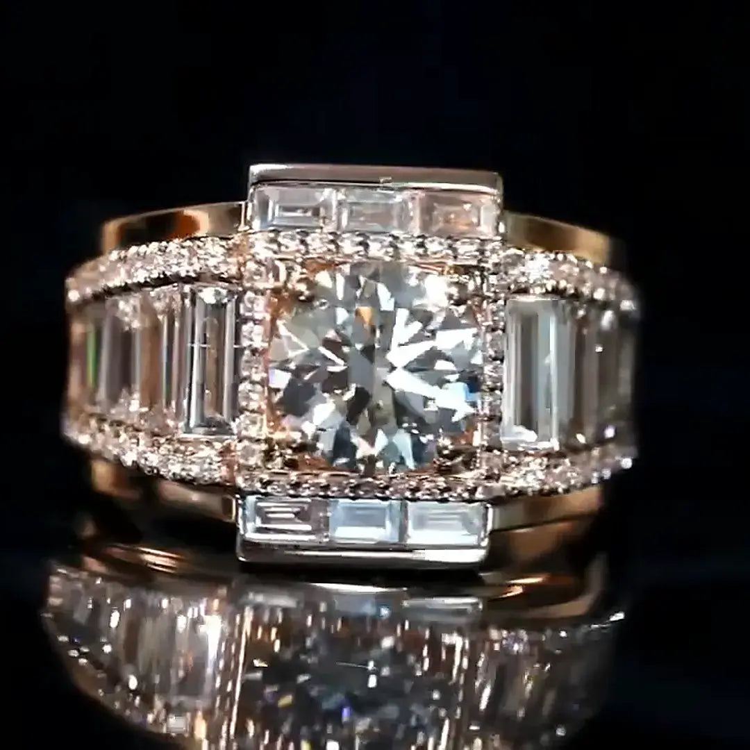 2ct Ultimate Luxury Men's Ring Round Cut Lab-Grown Diamond Ring for Him