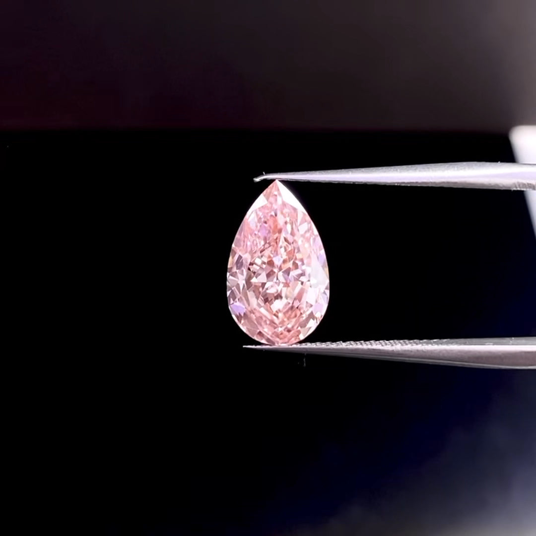 3.02ct Pear Cut Fancy Vivid Pink Lab Diamond IGI