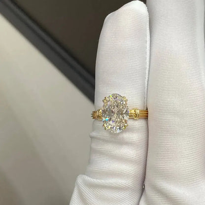 3 Carat Oval Cut Lab Diamond Engagement Ring