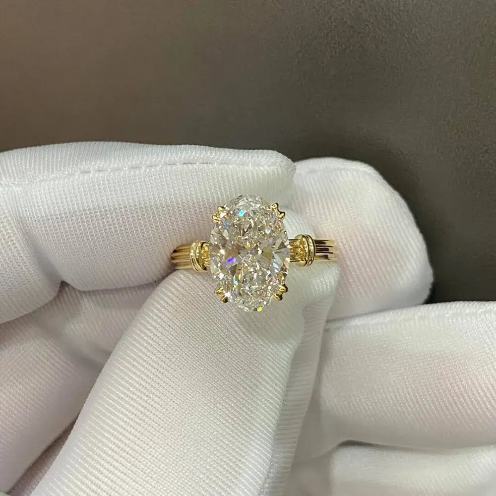 3 Carat Oval Cut Lab Diamond Engagement Ring