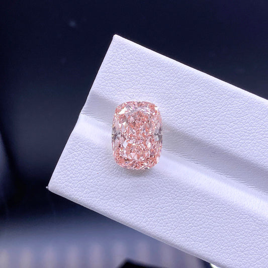 6.04 CARAT FANCY VIVID PINK CUSHION MODIFIED BRILLIANT CUT LAB DIAMOND