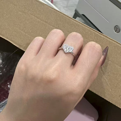 Pavé Heart Lab Diamond Engagement Ring