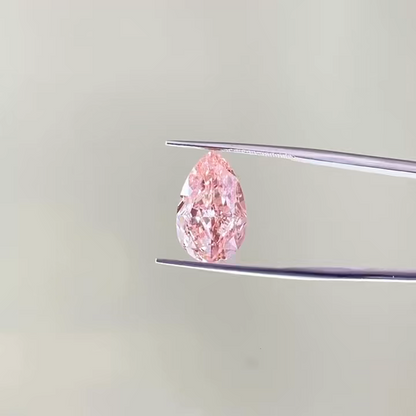 7.55 CARATS FANCY INTENSE PINK PEAR MODIFIED BRILLIANT LAB DIAMOND