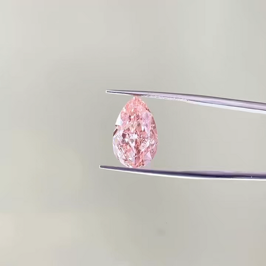 7.55 CARATS FANCY INTENSE PINK PEAR MODIFIED BRILLIANT LAB DIAMOND