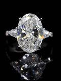 8 carat Pear Cut Lab Diamond Three Stone Ring