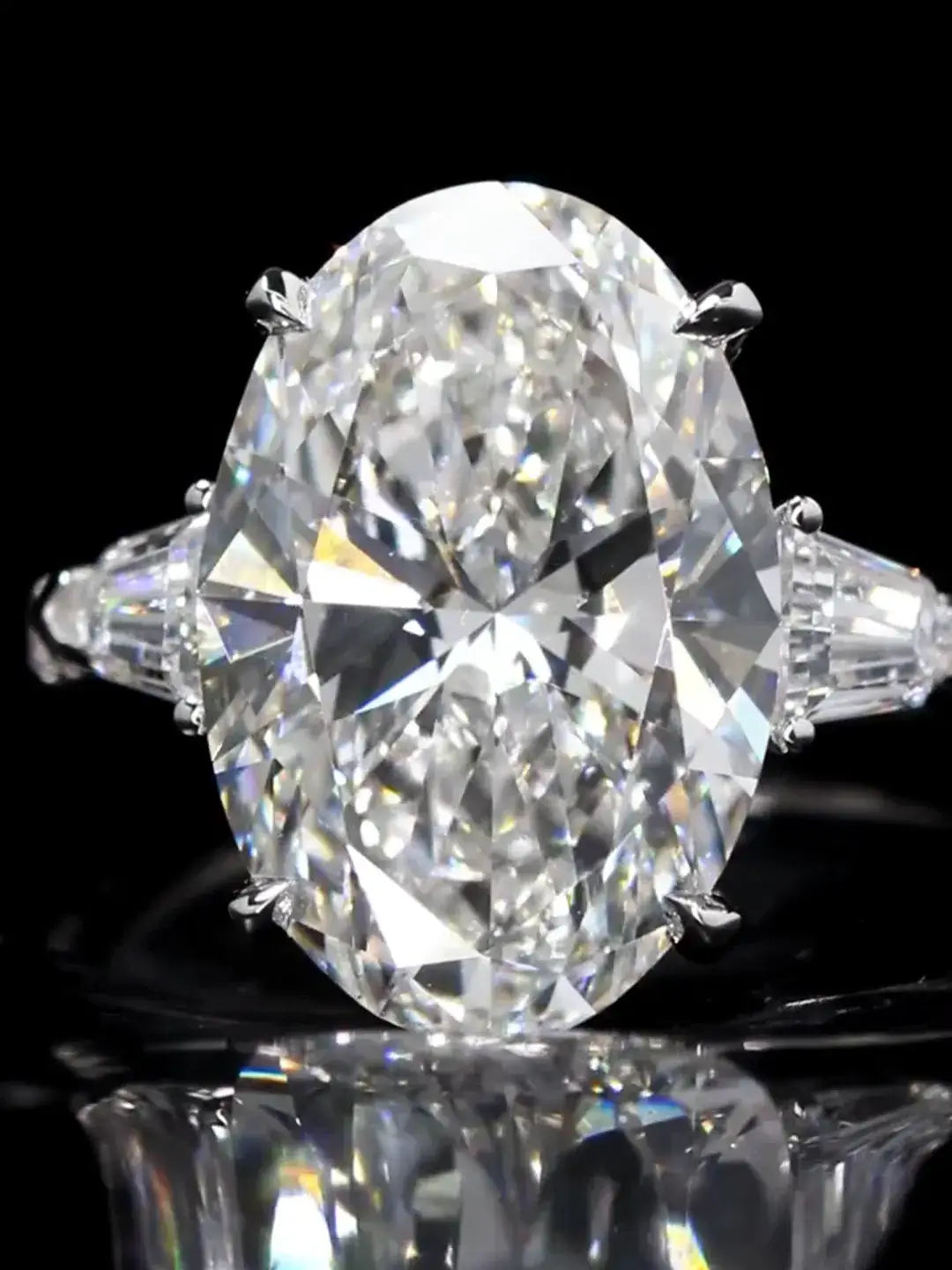 8 carat Pear Cut Lab Diamond Three Stone Ring