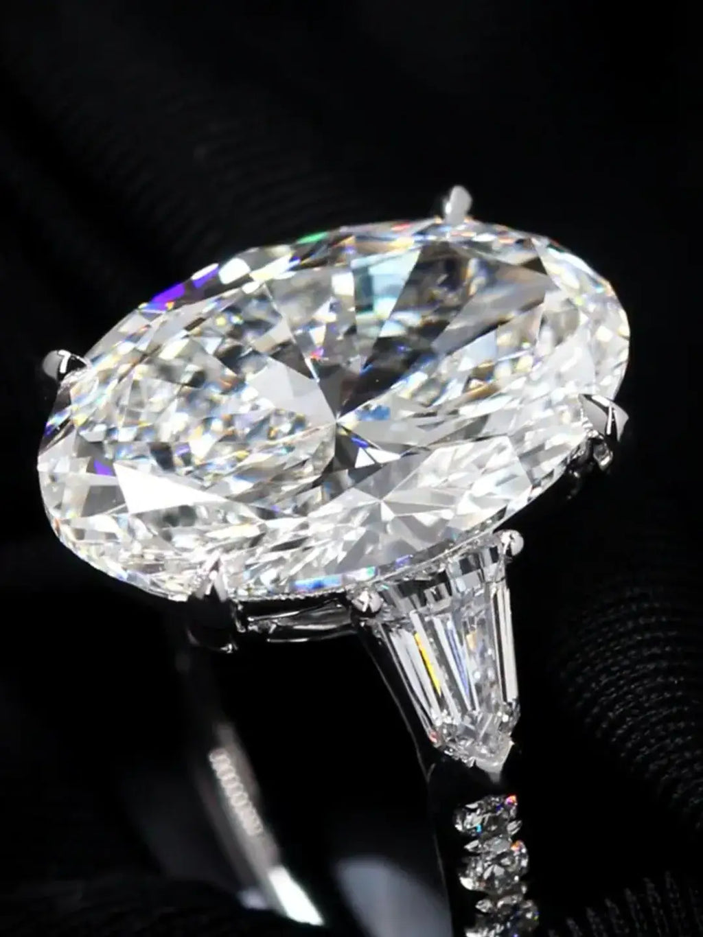 8 carat Pear Cut Lab Diamond Three Stone Ring