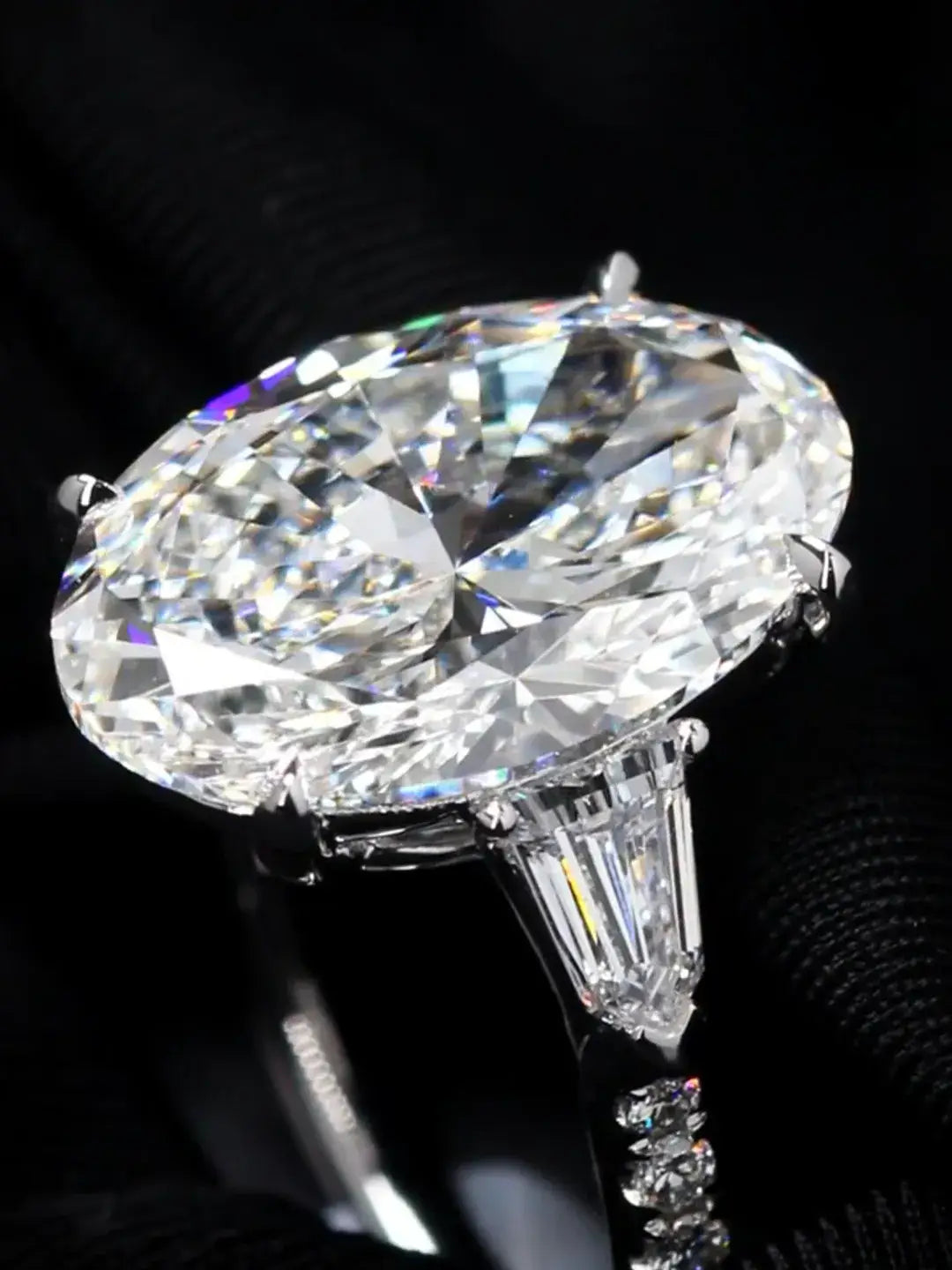 8 carat Pear Cut Lab Diamond Three Stone Ring