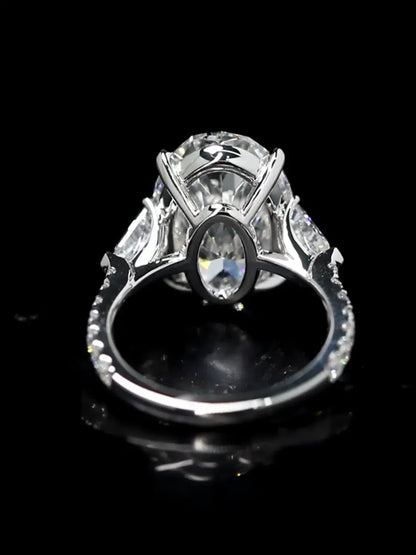 8 carat Pear Cut Lab Diamond Three Stone Ring